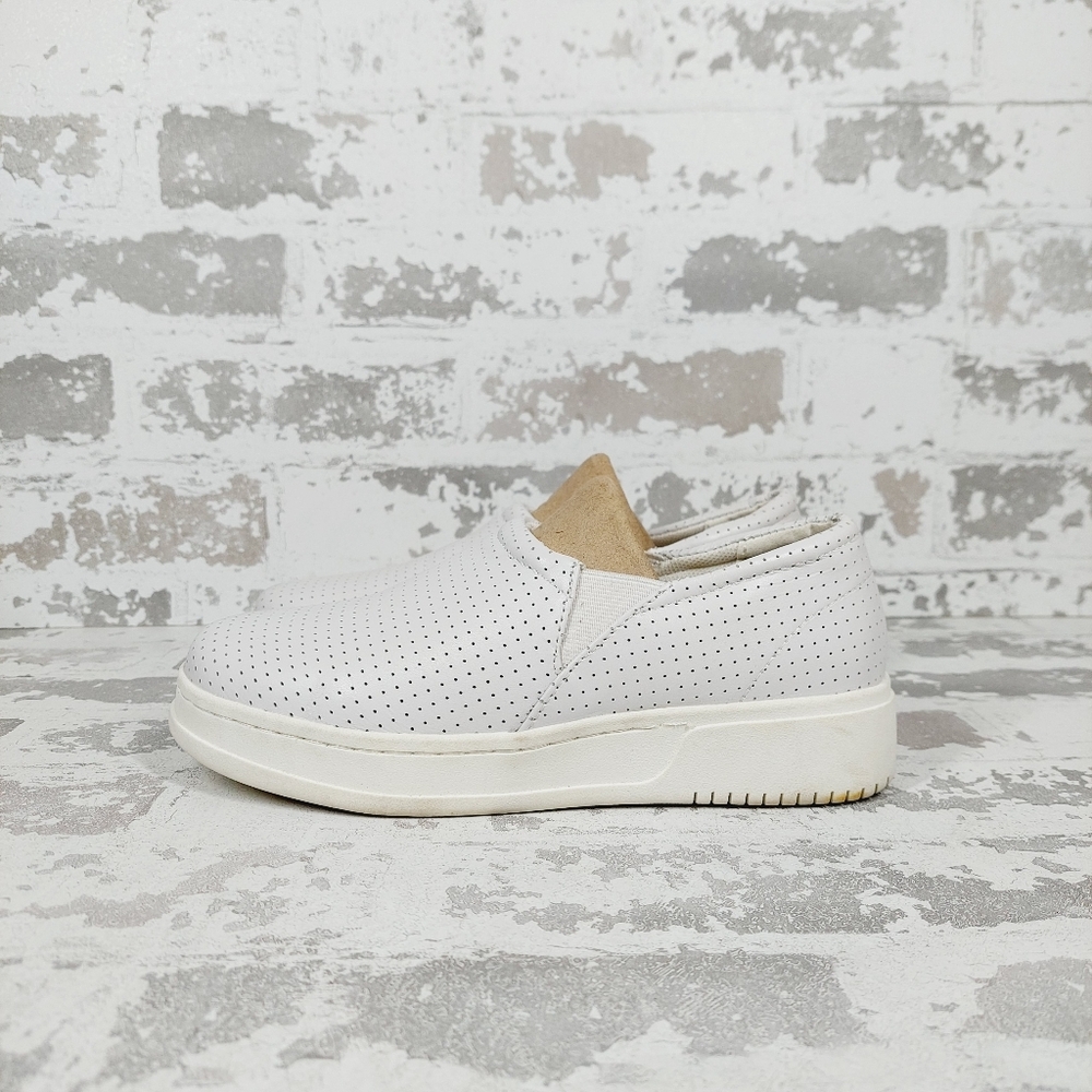 Bella Vita White Perforated Slip-On Sneakers